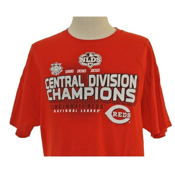 Cincinnati Reds shirt Men's XL extra large red short sleeve NLDS champions MLB - Picture 8 of 10